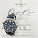 Patek Philippe Calatrava Travel Time 5524G-001 White Gold with Blue Leather Watch Blue Dial 2016