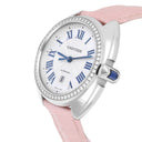 Cartier Clé de Cartier 31mm Silver Guilloche Dial Diamond Bezel Steel Watch W4CL0005