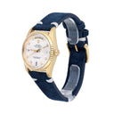 Rolex Day-Date 36 18238 18K Yellow Gold Watch Fluted Bezel Silver Diamond Face