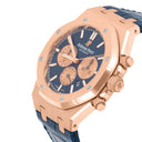 Audemars Piguet Royal Oak Chronograph 26331OR.OO.D315CR.01 Blue Dial Blue Leather Rose Gold Watch
