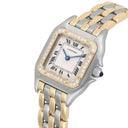 CARTIER PANTHERE STEEL YELLOW GOLD 3 ROW BRACELET DIAMOND LADIES WATCH 1057917
