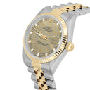 Rolex Datejust 31mm 68273 Champagne Houndstooth Diamond Dial Two Tone Watch Circa 1993