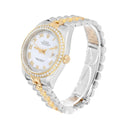 Rolex Datejust 36 Gold/Steel 116233 Diamond Bezel White Roman Dial Jubilee Band Watch