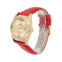 Rolex Day-Date 18238 18K Yellow Gold Watch 36m Fluted Bezel Silver Dial Unisex