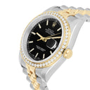 Rolex Datejust 36 2 Tone 116233 Diamond Bezel Black Index Dial Jubilee Band
