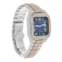 Cartier Santos De Cartier Custom Diamond Iced Out Stainless Steel and Rose Watch