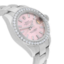 Rolex Datejust 179160 26 mm Pink Index Dial Diamond Bezel Oyster Band Steel Watch