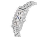 Cartier Tank Americaine Small Quartz 18k White Gold Ladies Diamond Watch