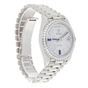 Rolex Day-Date 228349RBR-0036 40mm Diamond Paved Dial President Bracelet 18 kt white gold Watch