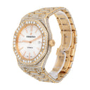 Audemars Piguet Royal Oak Self-winding 15400 Indiex Dial Rose Gold Iced Out Mens Watch