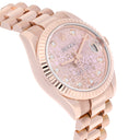 Rolex Datejust 31mm 178275F Fluted Bezel Pink Jubilee Motif Dial President Rose Gold Watch