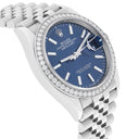 Rolex Datejust 36mm Steel Jubilee Blue Index Dial Diamond Bezel 126284RBR