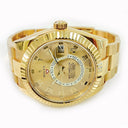 Rolex Sky-Dweller 42mm 326938 Oyster Yellow Gold Watch Champagne Arabic Dial 2014