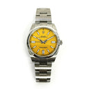 Rolex Oyster Perpetual 41mm 124300-0004 Stainless Steel Watch Yellow Index Dial 2021