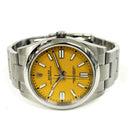 Rolex Oyster Perpetual 41mm 124300-0004 Stainless Steel Watch Yellow Index Dial 2021
