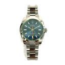 Rolex Oyster Perpetual 116400GV 40mm Stainless Steel Watch Blue Index Dial 2015