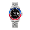 Rolex GMT-Master "Pepsi" 40mm 16750 Jubilee Stainless Steel Watch Black Dial