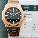 Audemars Piguet Royal Oak Selfwinding 15400OR.OO.1220OR.01 Rose Gold with Black Dial Watch 2016