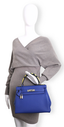 Hermes - Kelly Au Trot 28 Bleu Electrique Togo Palladium Hardware (Pre-Owned)