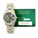 Rolex Datejust 36mm 126200-0018 Oyster Stainless Steel Watch Wimbledon Grey Roman Dial 2024