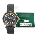 Rolex Yacht-Master 40mm 126655-0002 Rose Gold with Black Rubber Watch Black Dial