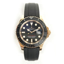 Rolex Yacht-Master 40mm 126655-0002 Rose Gold with Black Rubber Watch Black Dial
