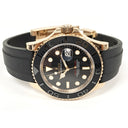 Rolex Yacht-Master 40mm 126655-0002 Rose Gold with Black Rubber Watch Black Dial