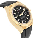 Rolex Sky-Dweller 336238-0002 18k Yellow Gold Oysterflex Watch Black Dial