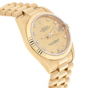 Rolex 31mm 18kt Gold Datejust Presidential Champagne Diamond Dial Midsize 68278