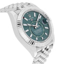 Rolex Sky-Dweller Jubilee 42mm Stainless Steel Green Dial Fluted 336934 Unworn