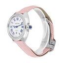 Cartier Clé de Cartier 31mm Silver Guilloche Dial Diamond Bezel Steel Watch W4CL0005