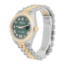 Rolex Datejust 178383 Stainless Steel & 18K Yellow Gold 31mm Diamond Bezel Green Dial