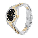 Rolex Datejust 36mm Two Tone Dark Black Diamond Dial Jubilee 16233 Circa - 1993