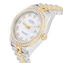 Rolex Datejust 36 Gold/Steel 116233 Diamond Bezel White Roman Dial Jubilee Band Watch