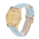 Rolex Day-Date 18238 36mm 18K Yellow Gold Fluted Bezel Champagne Dial Leather Strap