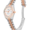 Rolex Datejust 31mm 18k Rose Gold/Steel Watch White Roman Dial Diamonds 178271