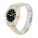 Rolex Datejust 36 2 Tone 116233 Diamond Bezel Black Index Dial Jubilee Band