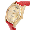 Rolex Day-Date 18238 18K Yellow Gold Watch 36m Fluted Bezel Silver Dial Unisex