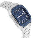 Cartier Santos De Cartier Blue Dial Stainless Steel Men's Watch WSSA0048 Complete