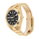 Rolex Sky-Dweller 18k Yellow Gold Black Dial 42mm Watch 326938 Box/Papers