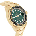 Rolex GMT-Master II 40mm 116718 Oyster Stainless Steel Yellow Gold Green Dial Watch