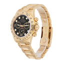 Rolex Cosmograph Daytona 126508-0003 Fixed Bezel  Black Diamond Dial Oyster Bracelet Yellow Gold Watch