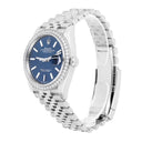 Rolex Datejust 36mm Steel Jubilee Blue Index Dial Diamond Bezel 126284RBR