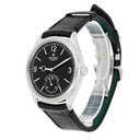 Rolex 1908 - 52509-0002 Alligator Leather Strap Domed And Fluted Bezel Black Index Arabic Dial White Gold Watch