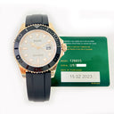 Rolex Yacht-Master 40mm 126655-0005 Rose Gold with Black Rubber Pave Diamond Dial Watch