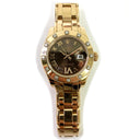 Rolex Pearlmaster 29mm 80315 Rose Gold Watch Chocolate Roman Dial