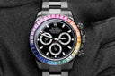 Rolex Cosmograph Daytona Black PVD/DLC Coated Watch with Black Dial and Rainbow Bezel 116523