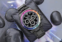 Rolex Cosmograph Daytona Black PVD/DLC Coated Watch with Black Dial and Rainbow Bezel 116523