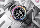 Rolex Cosmograph Daytona Black PVD/DLC Coated Watch with Black Dial and Rainbow Bezel 116523