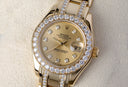 Rolex Lady-Datejust Pearlmaster 80298 Yellow Gold Diamond Watch with Champagne Diamond Dial